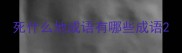 死什么地成语有哪些成语