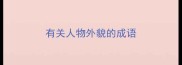 有关人物外貌的成语