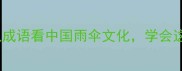 10个伞的成语推荐从成语看中国雨伞文化学会这些秒变文化人推荐