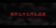 既什么什么什么成语