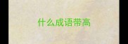 什么成语带高