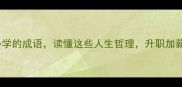 10个职场必学的成语读懂这些人生哲理升职加薪不是梦