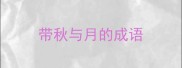 带秋与月的成语