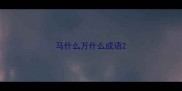 马什么万什么成语