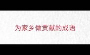 为家乡做贡献的成语