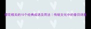 樱花相关的15个经典成语及用法传统文化中的春日诗意