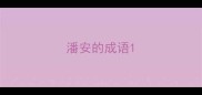 潘安的成语