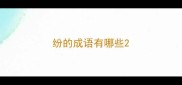 纷的成语有哪些