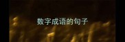 数字成语的句子