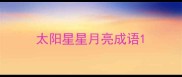太阳星星月亮成语