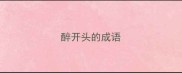 醉开头的成语