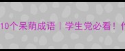 冷门又好用的10个呆萌成语学生党必看作文秒变范文