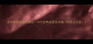 连字尾的成语有哪些20个经典成语及详细附用法大全