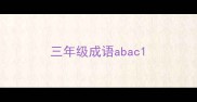 三年级成语abac