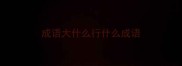 成语大什么行什么成语