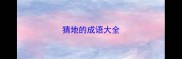 猜地的成语大全