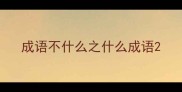 成语不什么之什么成语