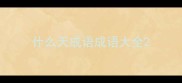 什么天成语成语大全