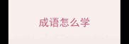 成语怎么学