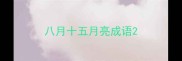八月十五月亮成语