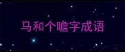 马和个瞻字成语