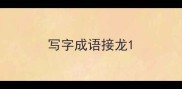 写字成语接龙