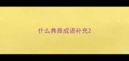 什么典雅成语补充