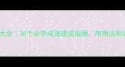 目字成语大全30个必学成语速成指南附用法和记忆技巧