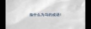 指什么为马的成语