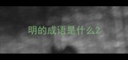 明的成语是什么