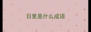 日里是什么成语