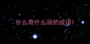 什么奇什么丽的成语