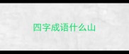 四字成语什么山