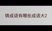 俱成语有哪些成语大