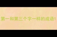 第一和第三个字一样的成语