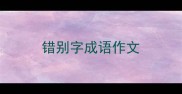 错别字成语作文