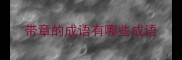 带章的成语有哪些成语