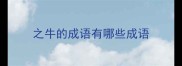 之牛的成语有哪些成语