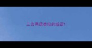 三言两语类似的成语