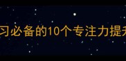 凝神贯注高效学习必备的10个专注力提升成语及实战技巧