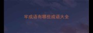 牢成语有哪些成语大全