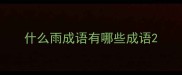 什么雨成语有哪些成语