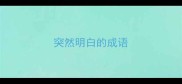 突然明白的成语