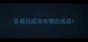 含眉目成语有哪些成语
