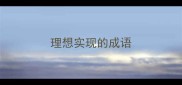 理想实现的成语