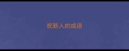 祝新人的成语