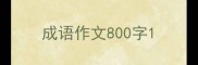 成语作文800字