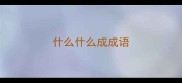 什么什么成成语
