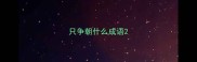 只争朝什么成语