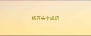 杨开头字成语